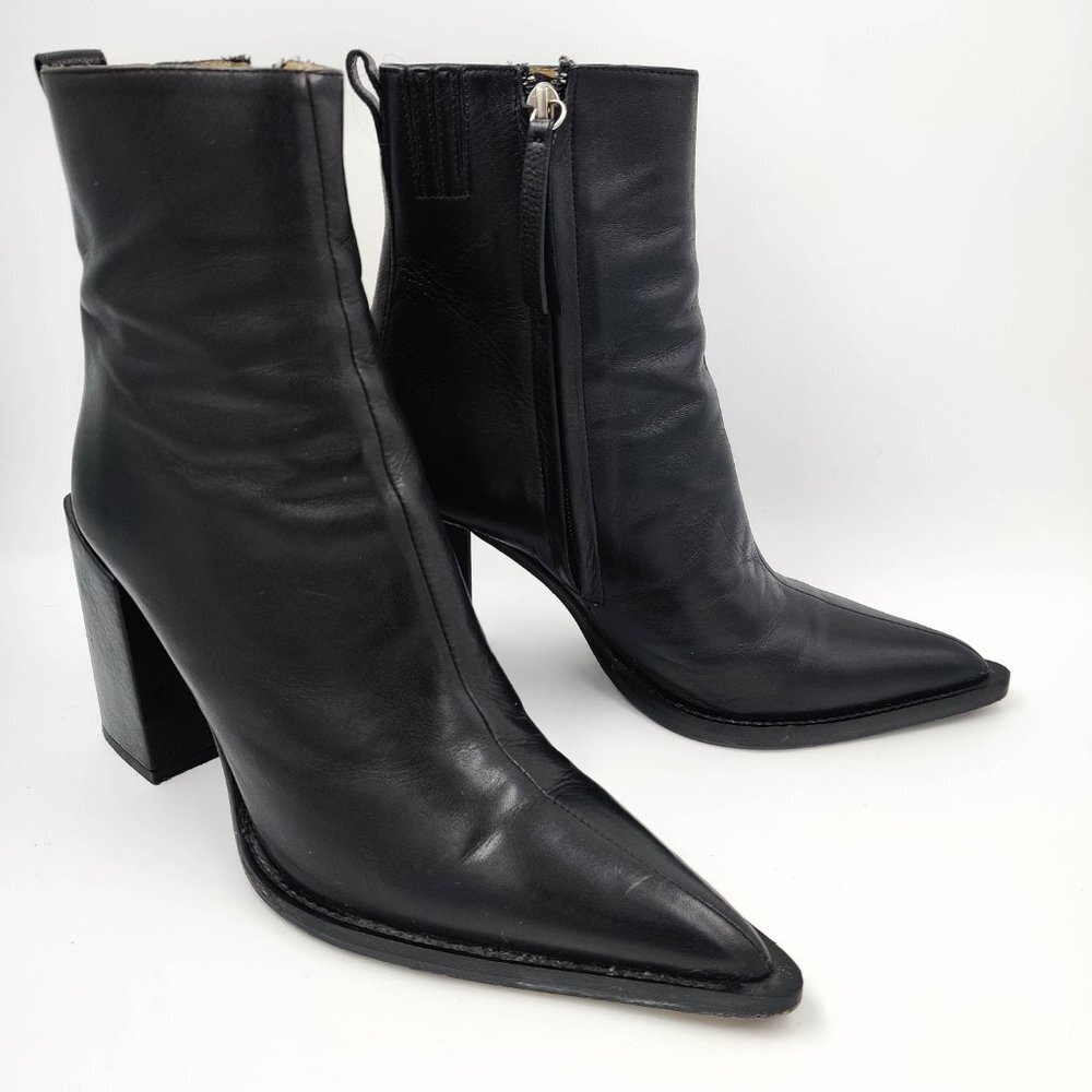 Ami Alexandre Mattiussi Block Heel Ankle Boots 40 10